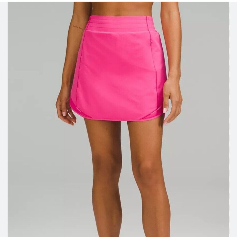 NWT lululemon HOTTY HOT HR SKIRT *LONG SONIC PINK SZ 6